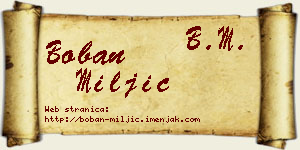 Boban Miljić vizit kartica